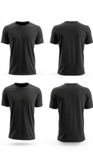 Black flannel, round neck, isolated on white background generative ai