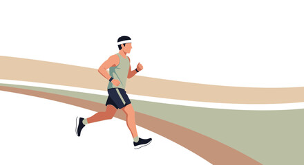 Obraz premium Energetic Runner Sprinting Forward Towards A Positive Goal With Momentum and Drive