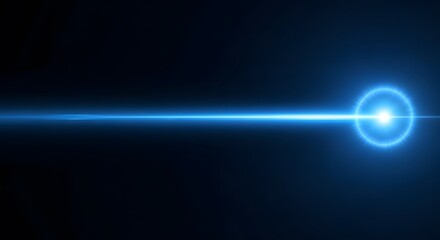 Electric Blue Horizon: A Photorealistic Light Beam Traverses the Darkness, Radiating Intense Energy and Gradually Fading into the Void, Creating a Stunning Visual Contrast!