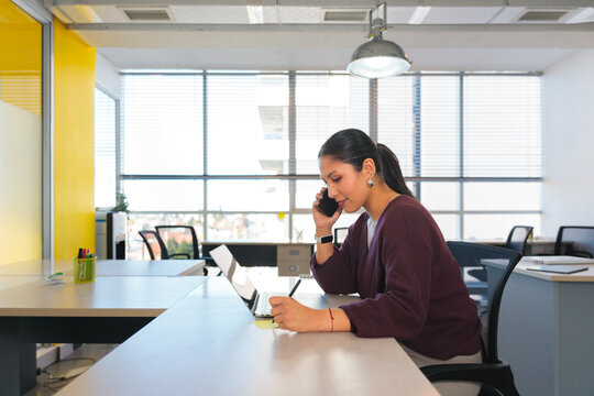 Focused Businesswoman on a Call