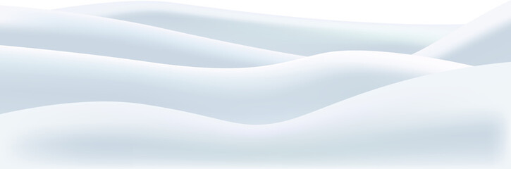 Snowdrift snow mound wavy surface close up realistic image against transparent background, illustration, png