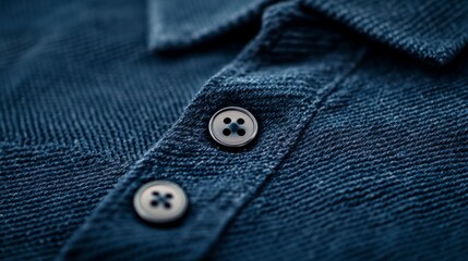 buttons on a blue shirt generative ai