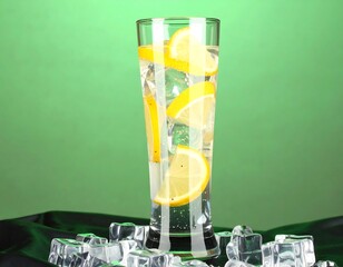 Refreshing lemon drink in a tall glass