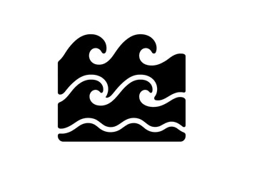 Black wave design symbolizes ocean movement and energy, suitable for various artistic and commercial uses