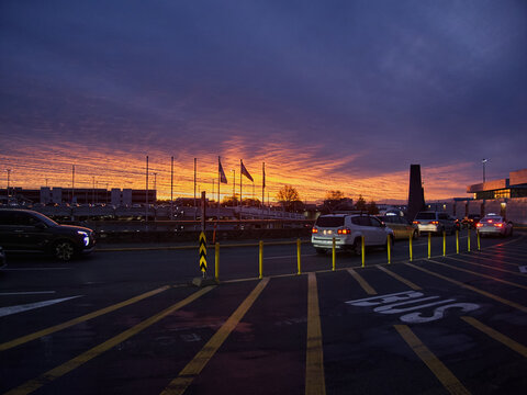 Beautiful Sunrise at Departure Gate, Vancouver Airport
