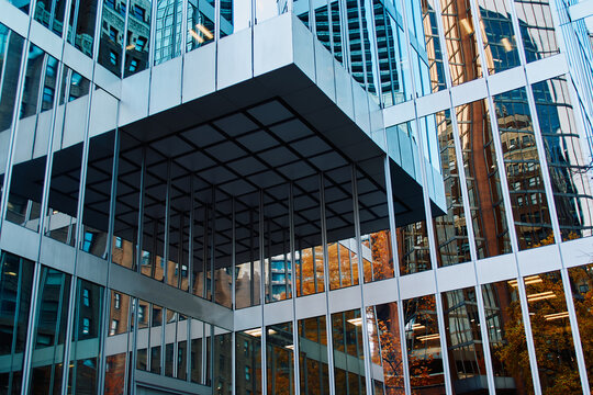 Autumn Reflections on Vancouver Skyscrapers
