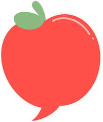 red apple speech bubble