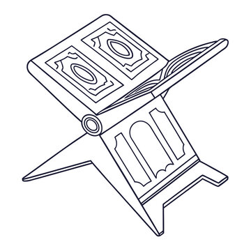 open quran on wooden rehal clip art preview