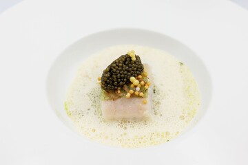 Gourmet Dish with Caviar and Fish Fillet