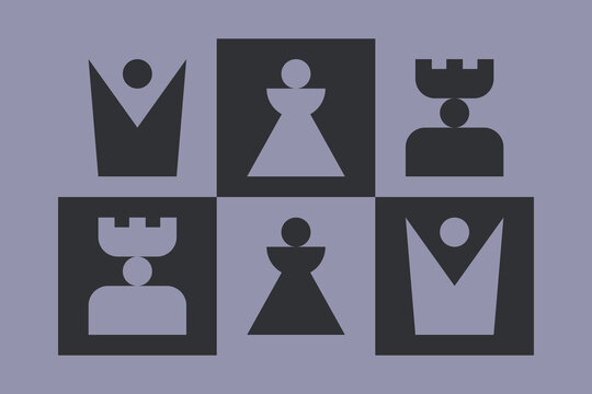 Geometric chess pieces