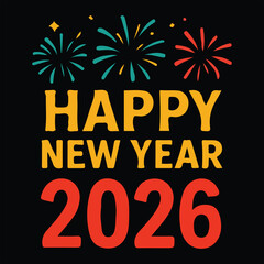 Naklejka premium happy new year,Happy New Year. Lettering text for Happy New Year,Happy new year stylish calligraphy art isolated,Happy new year 2026 with lettering