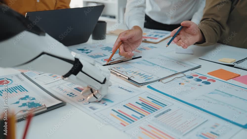 Poster ai-powered assistant analyzing financial data to help business professionals optimize strategy and p