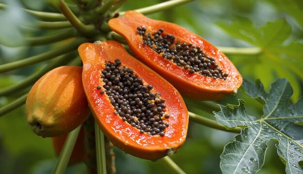 Papaya (Carica papaya) belongs to the Caricaceae family.