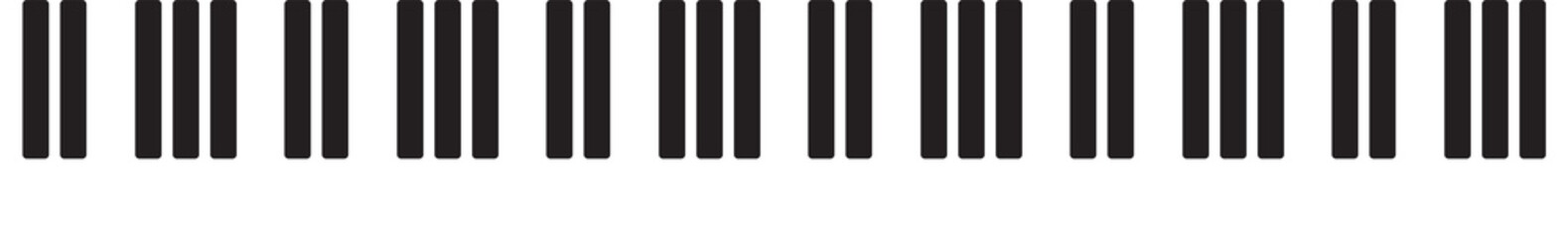 illustration of piano keys notes for your design, on transparent, png. Piano keyboards . Various angles and views