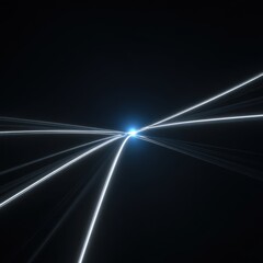 Luminous Abstract Light Trails Converging on a Brilliant Blue Starburst Center.