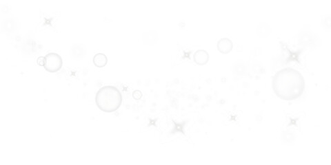 White sparkle bokeh light effect with glowing star particles isolated transparent PNG.