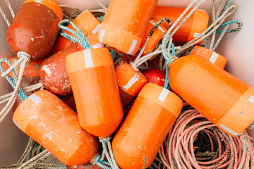 Orange Buoys Crescent City, California