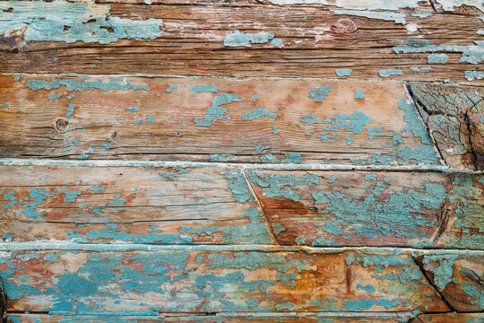Weathered Paint Detail on Wood Boat