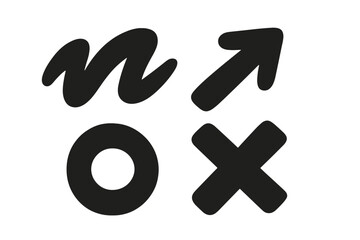 Unique collection of abstract black shapes on white background highlighting design versatility for various applications