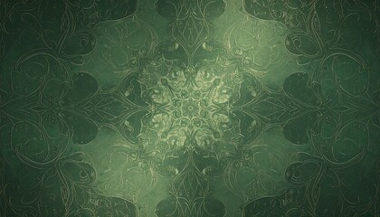 Ornate green patterned backdrop