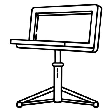 black and white music stand clip art preview