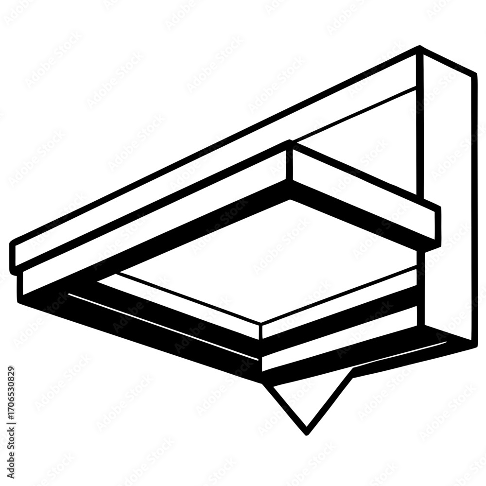 Aufkleber abstract geometric structure with layered planes and a pointed projection isolated on white backgrou