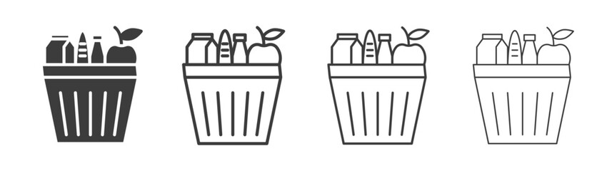 Grocery shopping icon style illustration. EPS 10 file