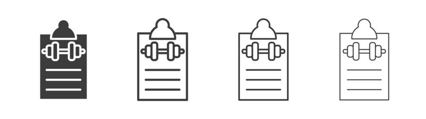 Fitness plan icon style illustration. EPS 10 file