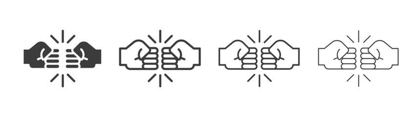 Fist bump icon style illustration. EPS 10 file