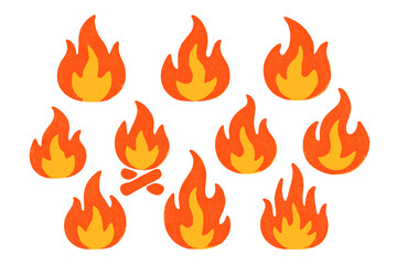 Colorful flames arranged in a playful manner to create a vibrant atmosphere for creative projects or designs