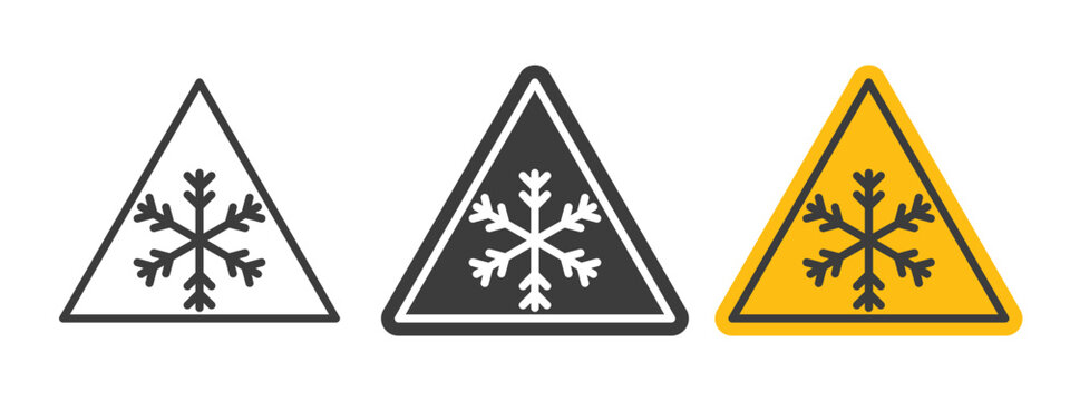 Cold warning sign style illustration. EPS 10 file