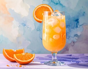 Refreshing orange juice drink