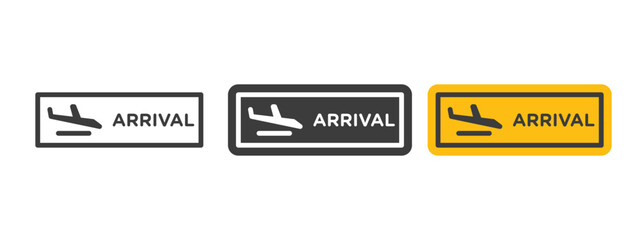 Airport arrival sign style illustration. EPS 10 file