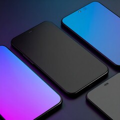 Modern smartphones in vibrant hues