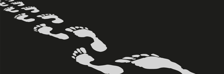 Collection human footprints vector. Boot sole, bare feet, baby footprint, high heel.