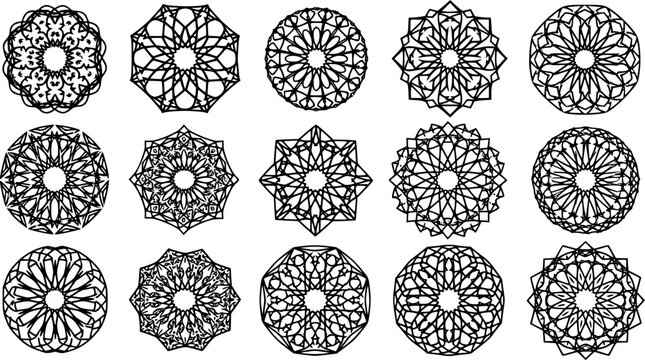 Set of Islamic lasercut pattern design