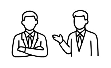 business illustration set man svg vector line