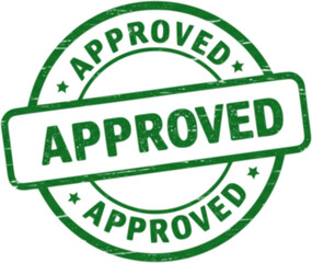 Approved stamp green ink stamp symbol sign valid seal isolated transparent vector