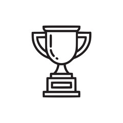 Illustration of a trophy this simple line art icon represents achievement, success, and victory in a minimalist and modern style, perfect for web and print design