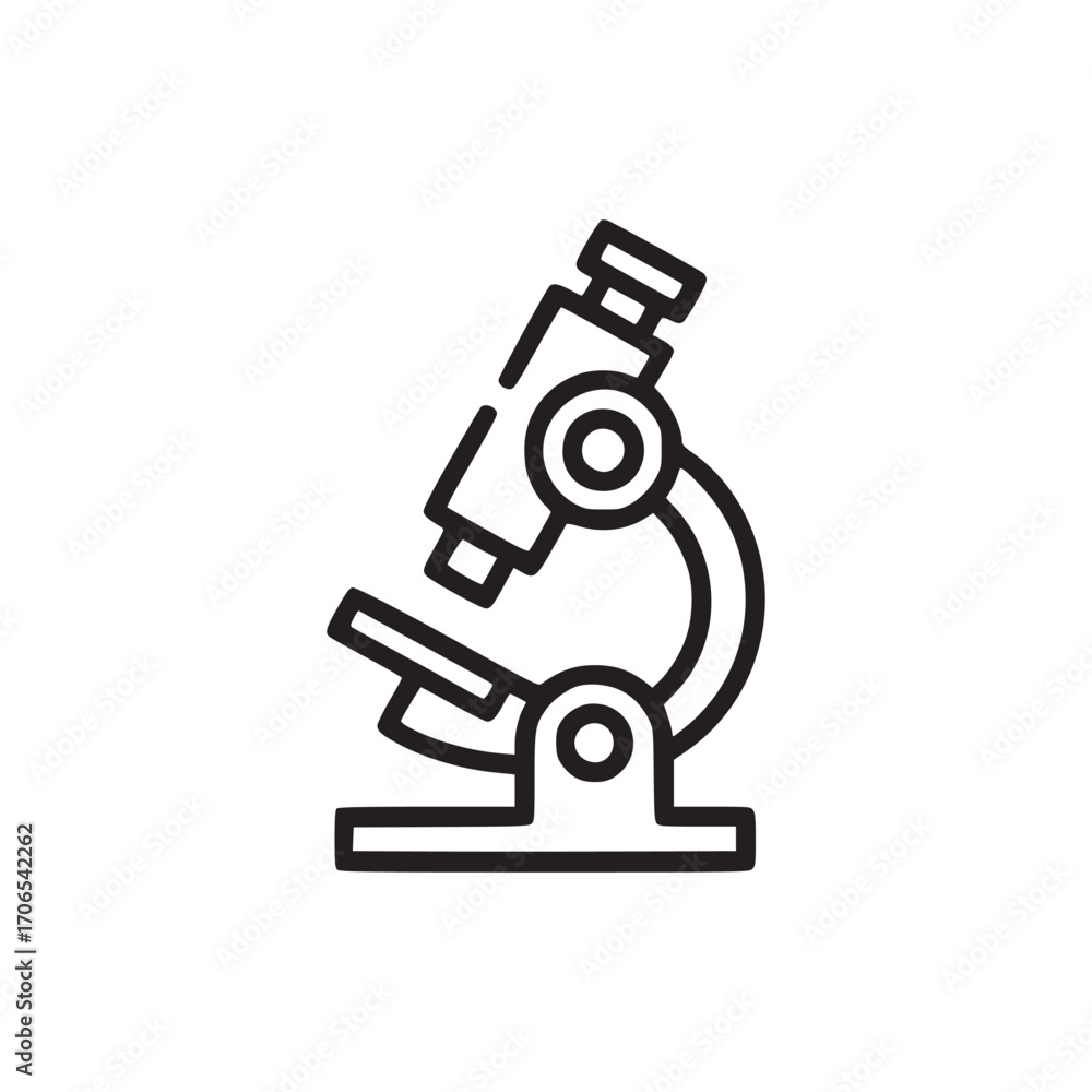 Fototapete illustration of a microscope icon, representing concepts such as science, research, laboratory, and 