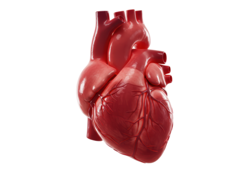 Isolated Human Heart Anatomical Illustration for Medical Education and Healthcare Concept