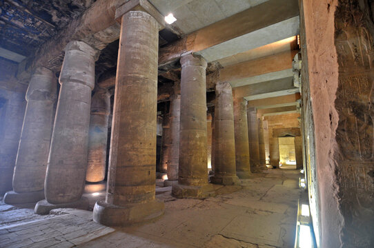 Interior of The Temple of Seti I  known as the Great Temple of Abydos , Egypt
