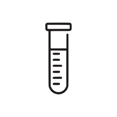 Vector art of test tube icon chemical laboratory glassware equipment experiment flask for science research, medicine or analysis simple black line vector pictogram, modern outline element