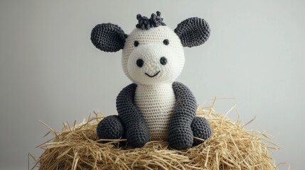 cow made of crochet generative ai