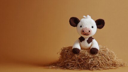 cow made of crochet generative ai
