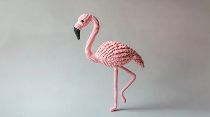 flamingo made of crochet generative ai