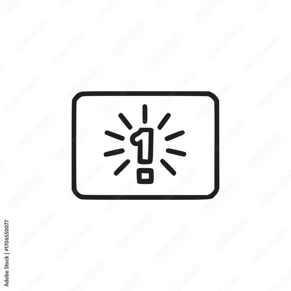 Poster illustration of a monitor displaying a lightbulb with the number one, represents a top tip, advice, 