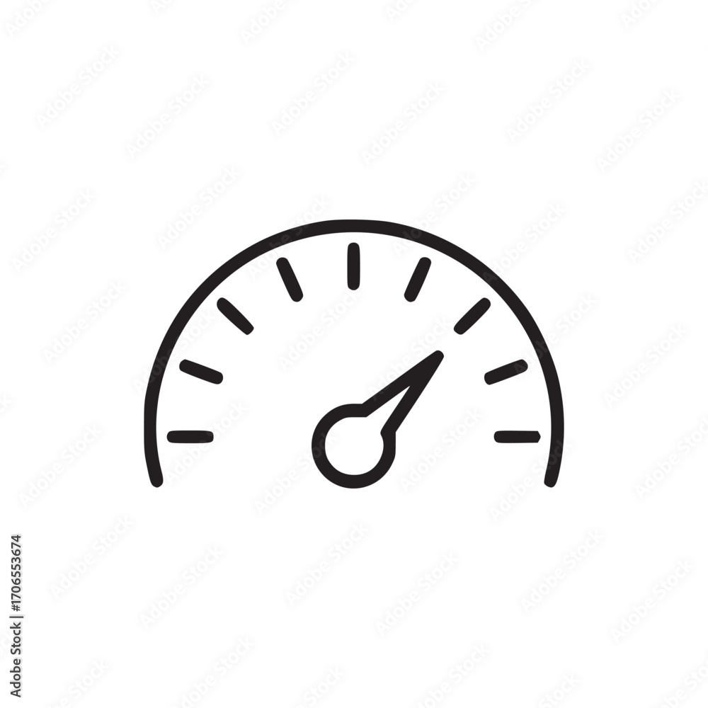Poster vector art of speedometer icon a simple and clean illustration of a speedometer, perfect for use in 