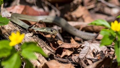 Snake amongst forest debris