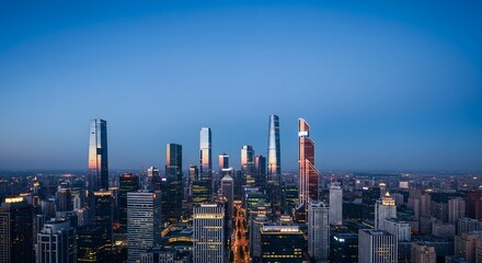 Fototapeta premium September Blue Hour Cityscape